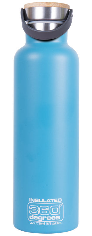 360 Degrees Nerūdijančio Plieno gertuvė 750 ML su Bambuko Dangteliu