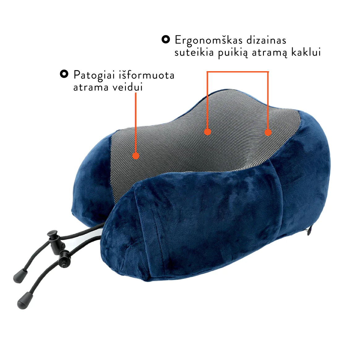 Minkšta kelioninė pagalvė U formos