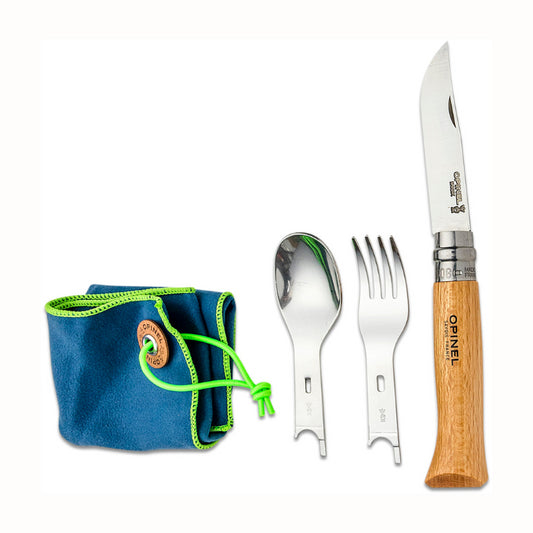 Peilis su šaukšto ir šakutės priedais Opinel Picnic Plus Complete set with knife
