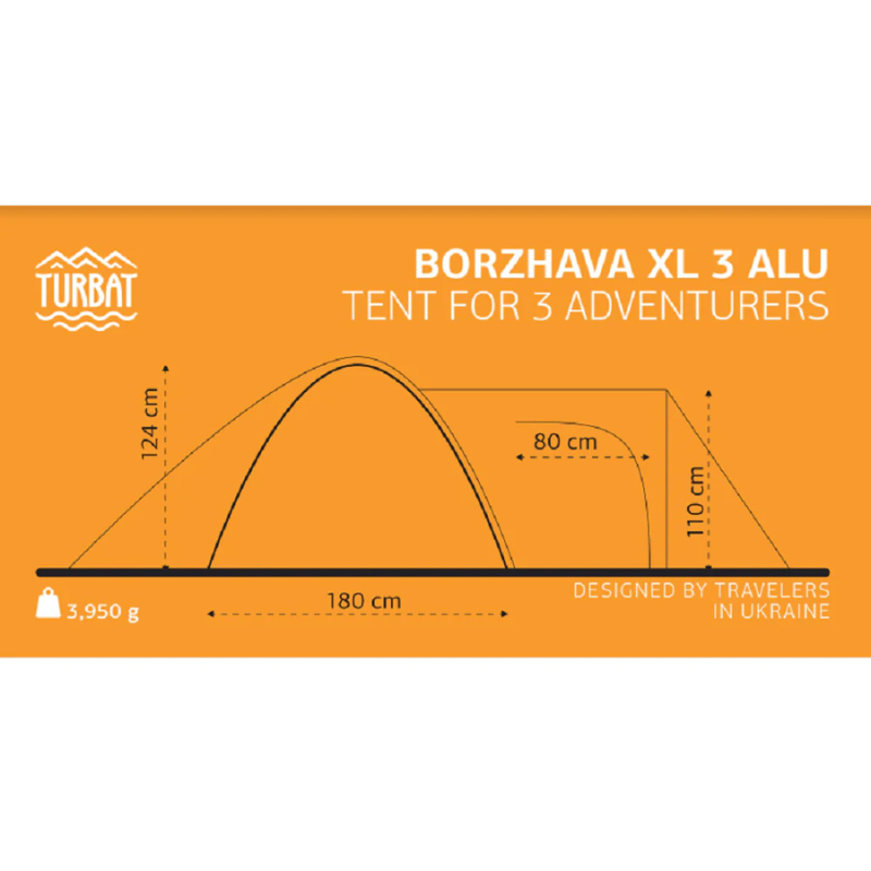 Trivietė palapinė Turbat BORZHAVA XL 3 ALU